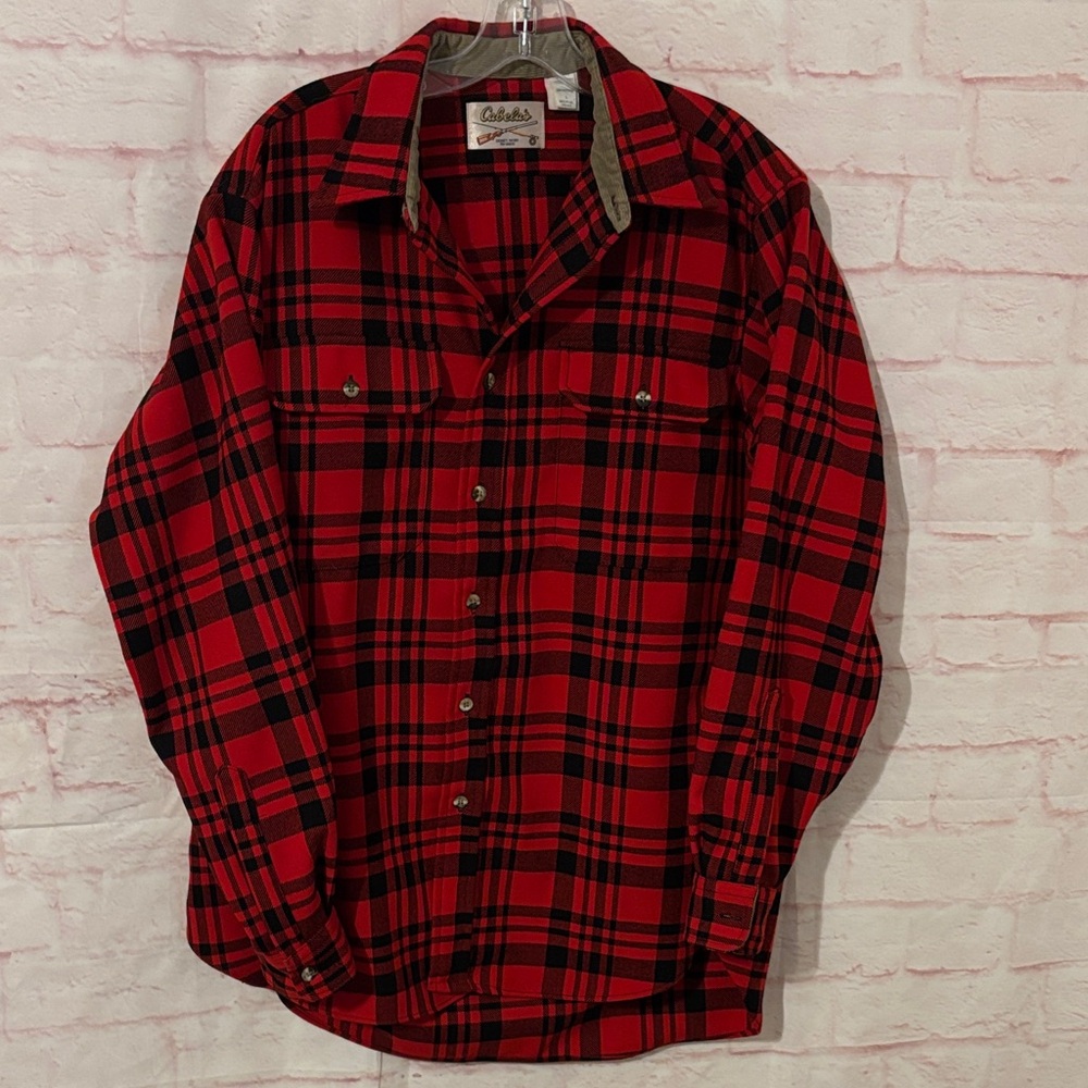 Vintage Cabela’s corduroy trim buffalo plaid flannel